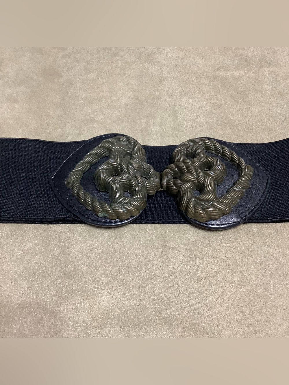 Vintage Deena & Ozzy wide Black Stretch Belt 80’s Size M/L (0243)